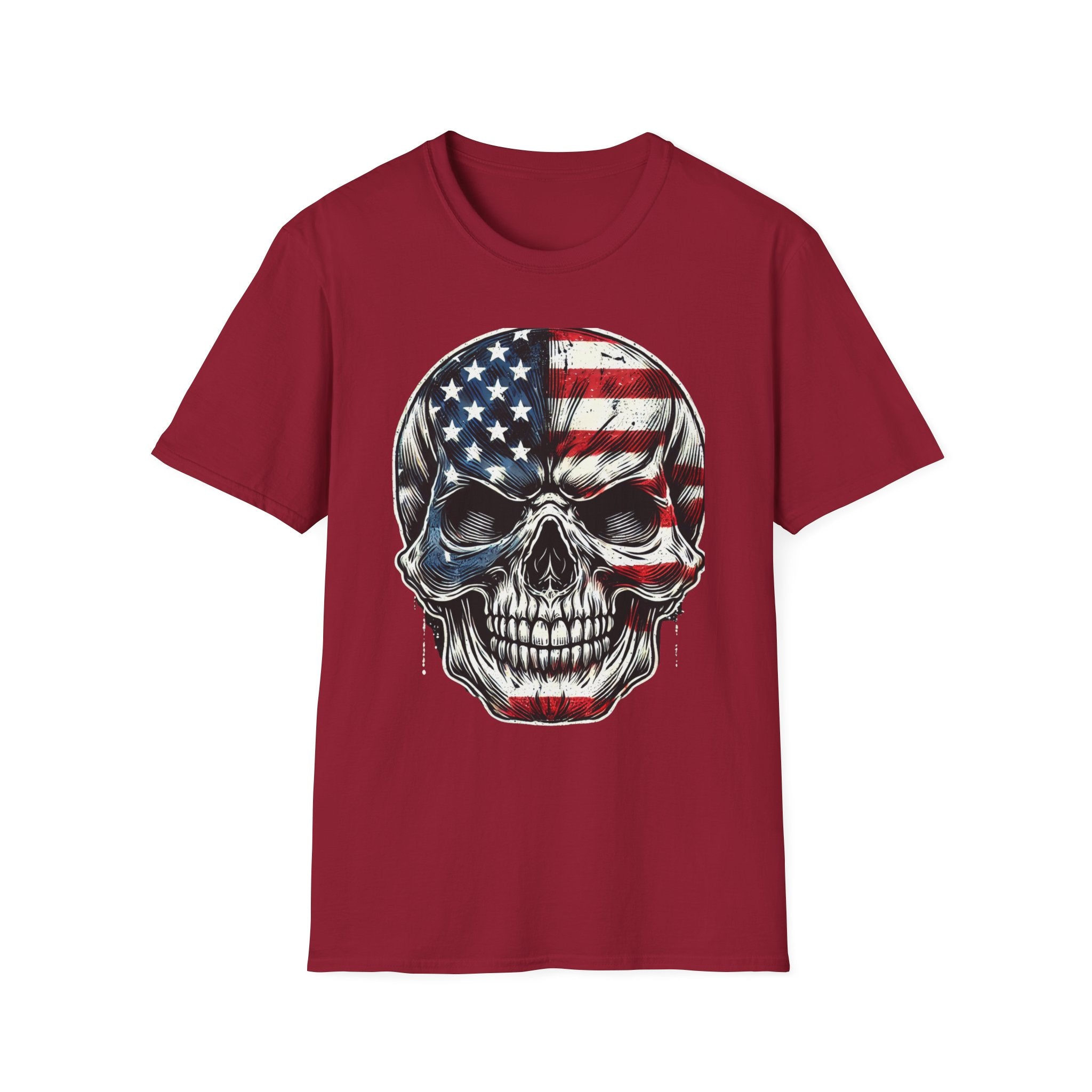 Skull wrapped in American Flag 