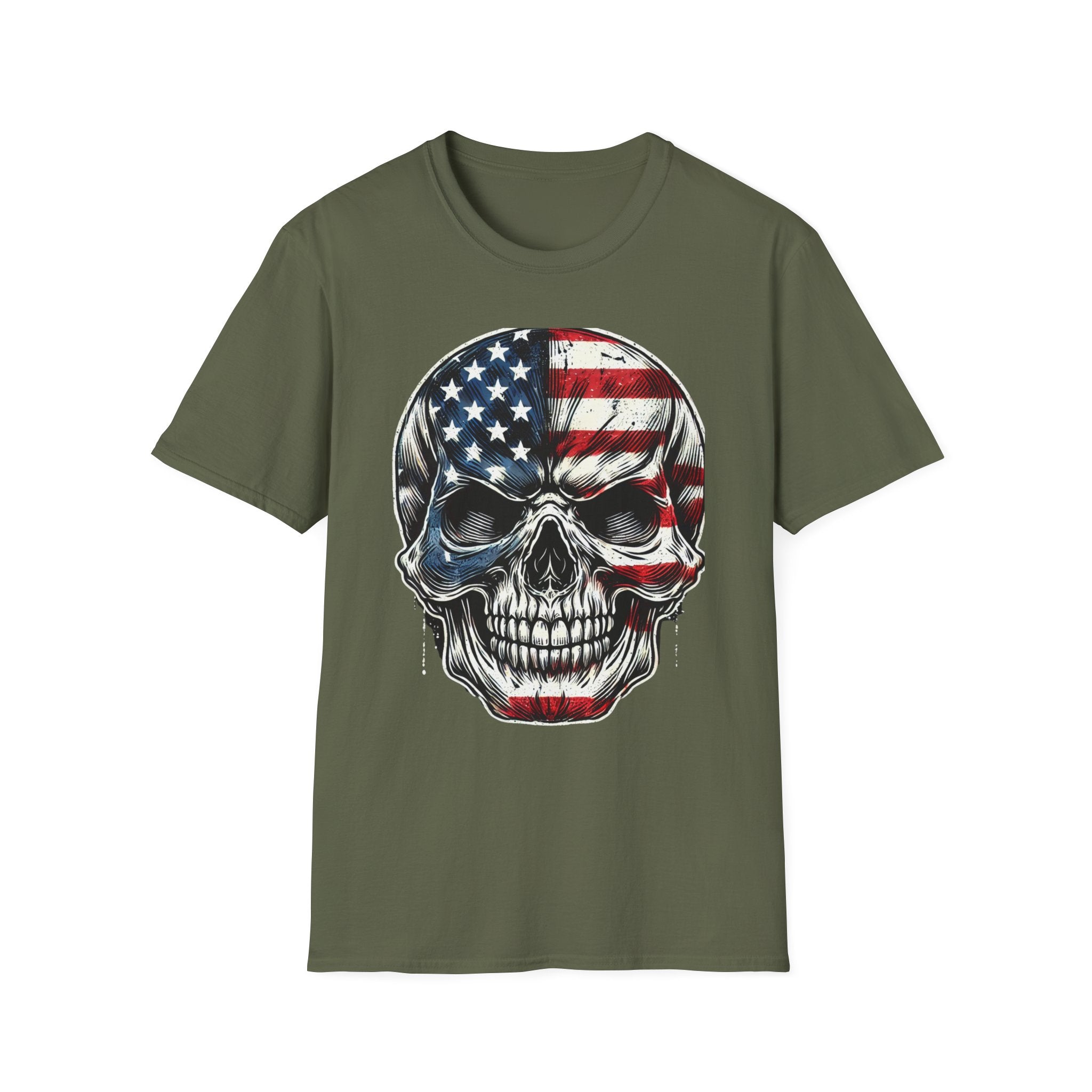 Skull wrapped in American Flag 