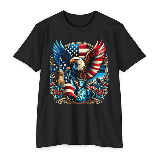 Patriotic Eagle & Statue of Liberty "Unisex T-shirt"