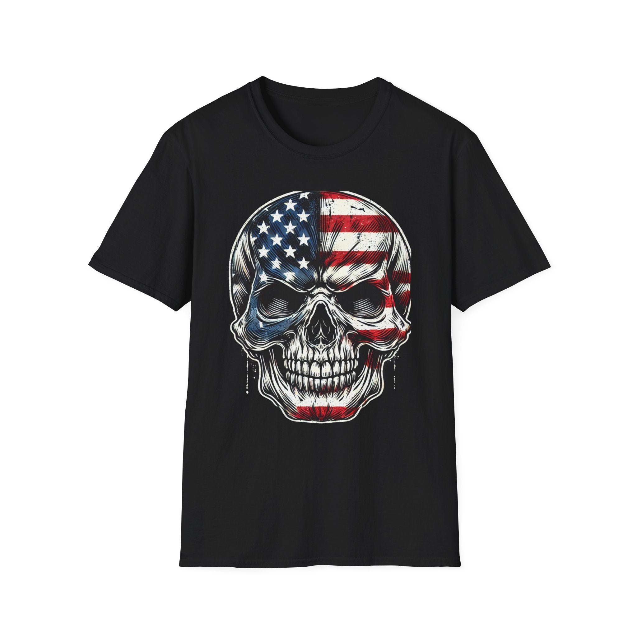 Skull wrapped in American Flag 