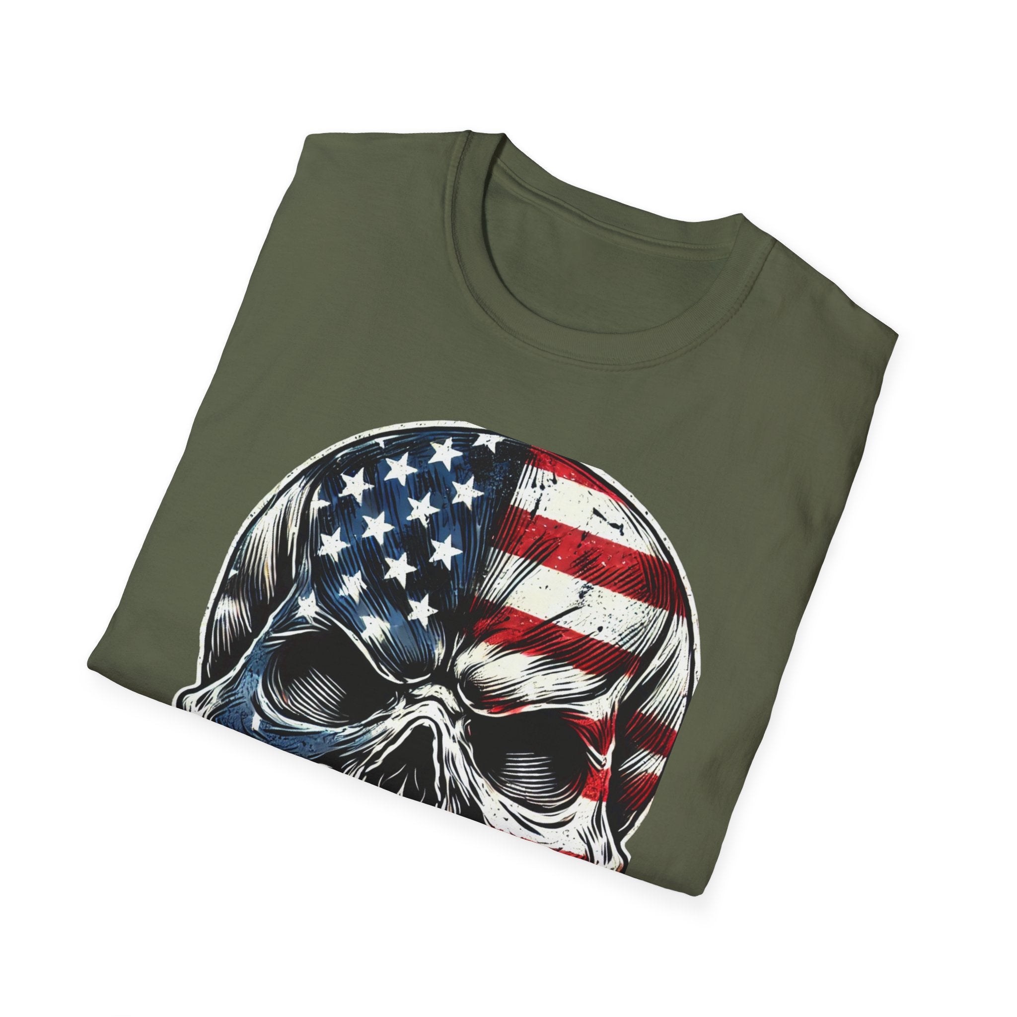 Skull wrapped in American Flag 
