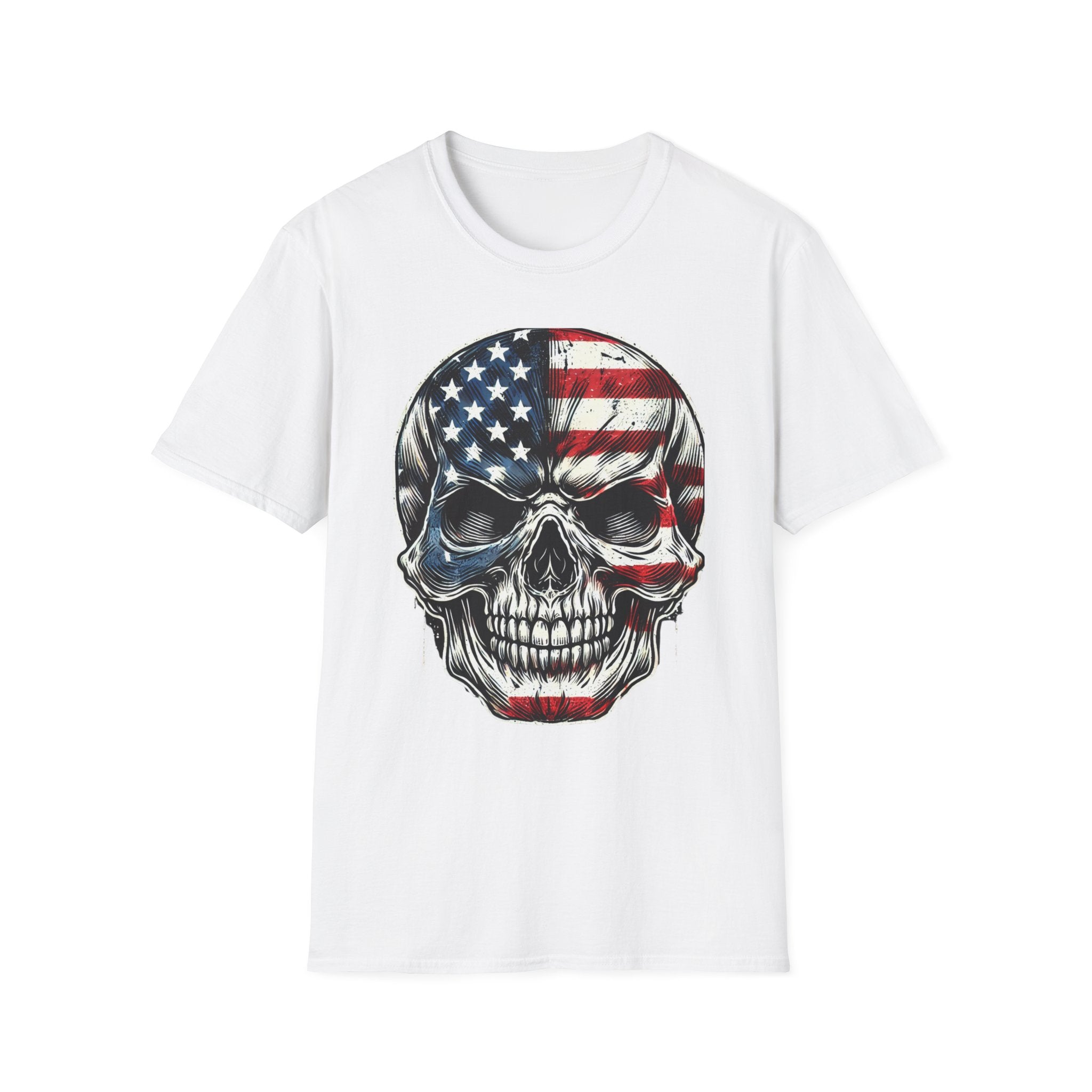 Skull wrapped in American Flag 