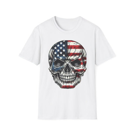 Skull wrapped in American Flag "Unisex T-Shirt"