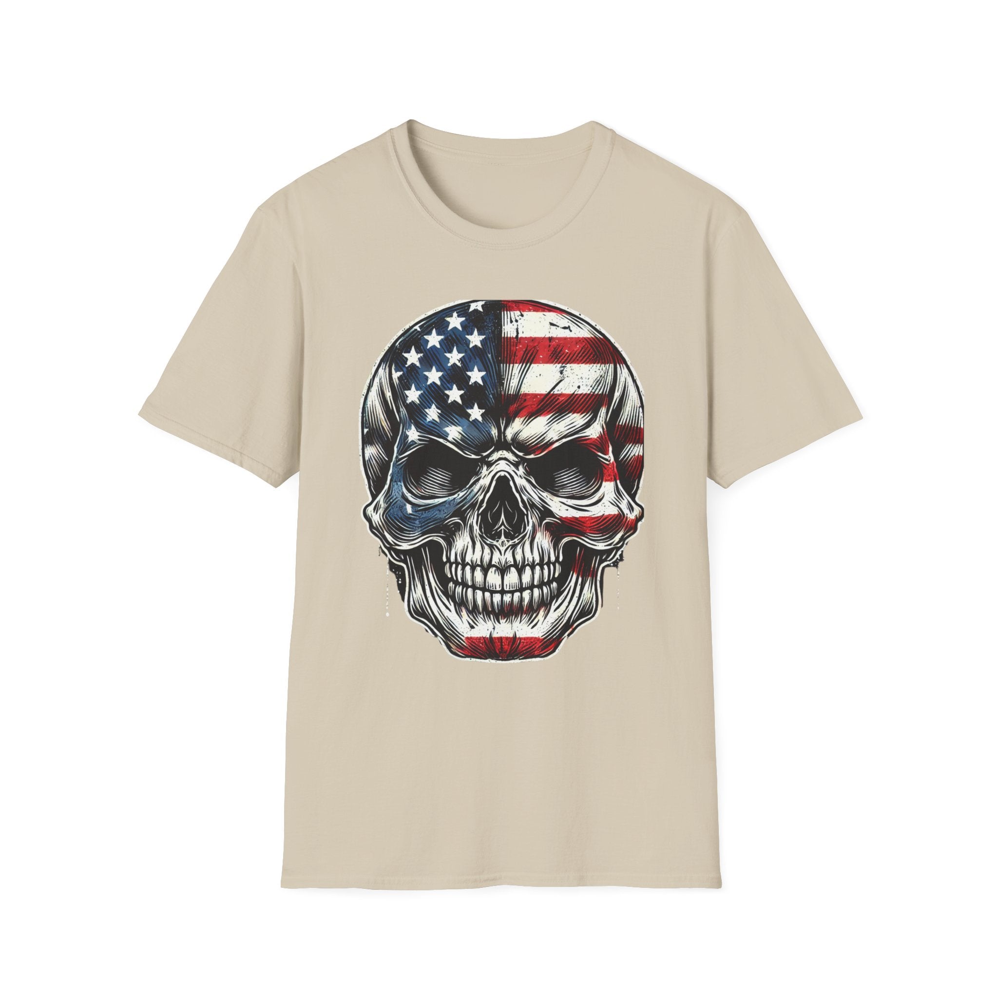 Skull wrapped in American Flag 